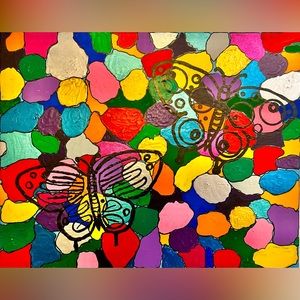 Find Yourself- a handmade acrylic abstract painting on a 16x20” canvas